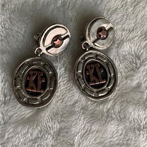 Vintage Karl Lagerfeld Earrings With Copper Logo